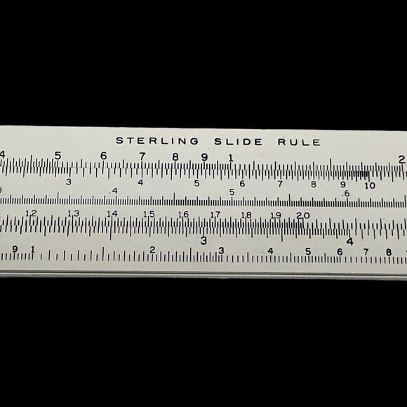 Vintage Sterling Plastics Slide Rule 10 In 584 Plastic Case Paperwork USA Made - Picture 11 of 13